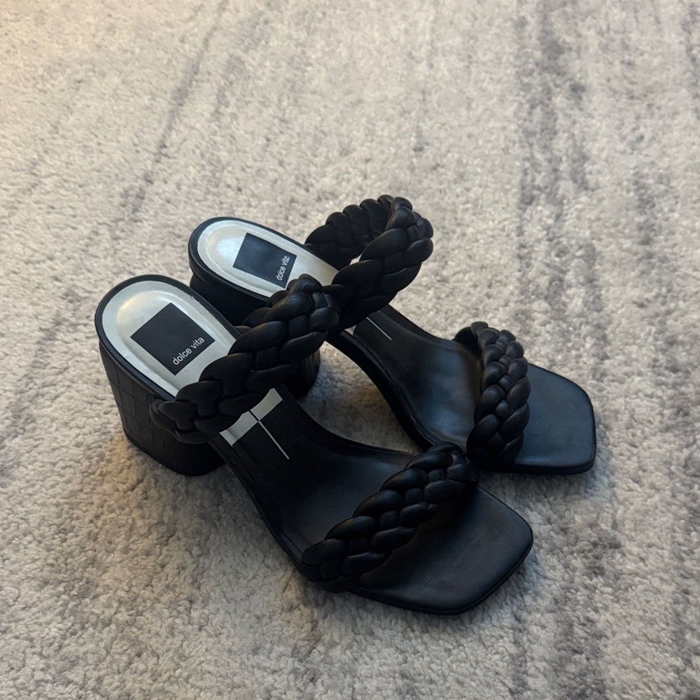 Dolce Vita Black Braided Heels